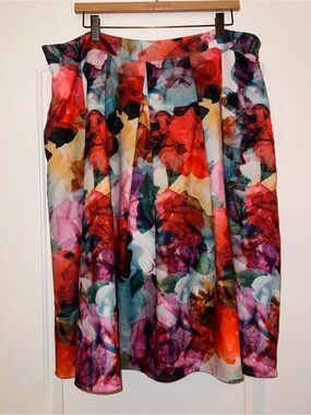 City Chic Multicolor Floral Circle Skirt